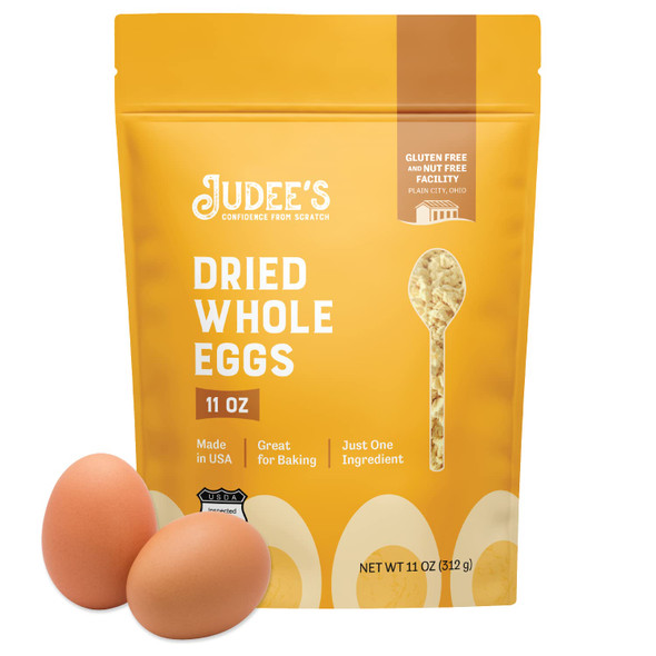 Judee’S Dried Whole Egg Powder - 11 Oz - Baking Supplies - Delicious And 100% Gluten- - Dehydrated Eggs Powder For Breakfast, Baking, And Camping Meals - Simplifies Outdoor Cooking Preparation
