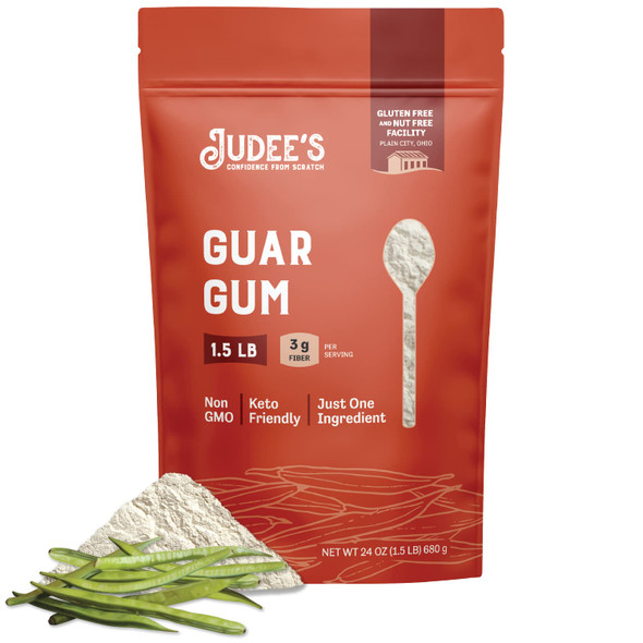 Judee’S Guar Gum Powder 1.5Lb (24Oz) - Keto-Friendly, Gluten- & Nut- - 100% Pure Guar Gum Derived From Guar Beans - Low Carb Thickener - 3G Dietary Fiber Per Serving
