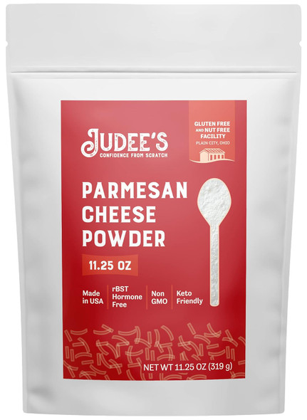 Judee’S Parmesan Cheese Powder 11.25Oz - 100% Non-Gmo, Keto-Friendly, Rbst Hormone-, Gluten- & Nut- - Made From Real Parmesan Cheese - Made In Usa - Use In Dips, Soups, And Seasonings