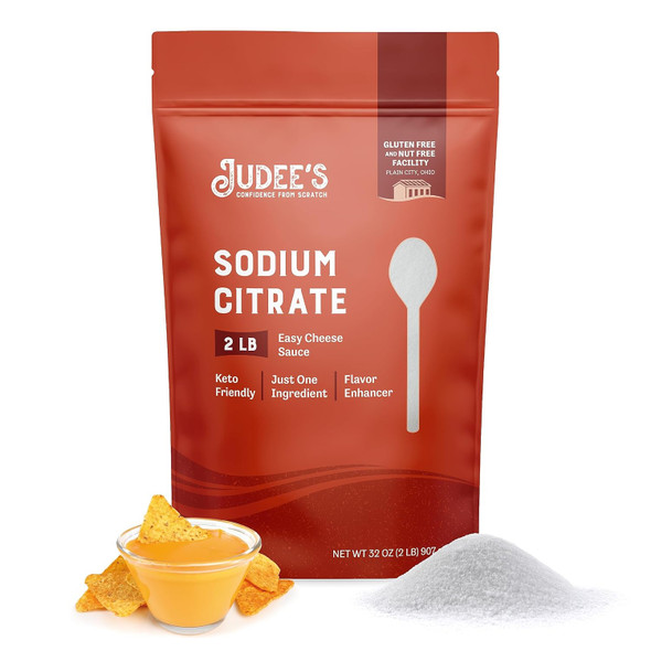 Judee’S Sodium Citrate - 2 Lb - Delicious And 100% Gluten- & Keto-Friendly - Key For Velvety Smooth Cheese Sauces - Derived From Citric Acid - Serves As Preservative