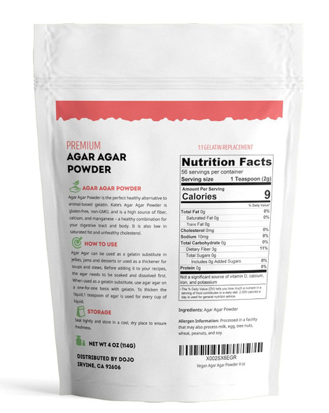 Kate Naturals Agar Agar Powder For Vegans, Baking, And Petri Dishes (4Oz). Substitute Unflavored Gelatin Powder & Thickener For Vegan Jello & Gelatin Sheets. Keto-Friendly, Non-Gmo & Gluten