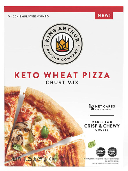 King Arthur Baking Keto Pizza Crust Mix, 1G Net Carbs Per Serving, Low Carb & Keto Friendly, 10.25 Oz
