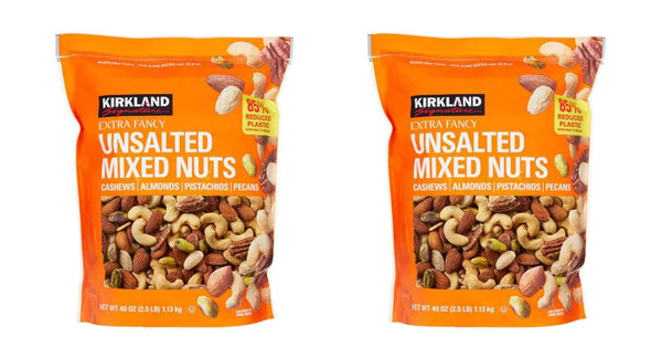 Kirkland Signature Qnkdqk Extra Fancy Unsalted Mixed Nuts 2.5 (Lb), 2 Pack Of 40 Ounce, 99451458768 Kirkland Signature Qnkdqk Extra Fancy Unsalted Mixed Nuts 2.5 (Lb), 2 Pack Of 40 Ounce, 99451458768