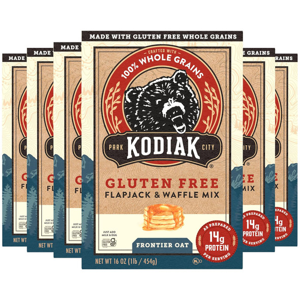 Kodiak Cakes Frontier Oat Gluten Protein Pancake And Waffle Mix, 16Oz (Pack Of 6)
