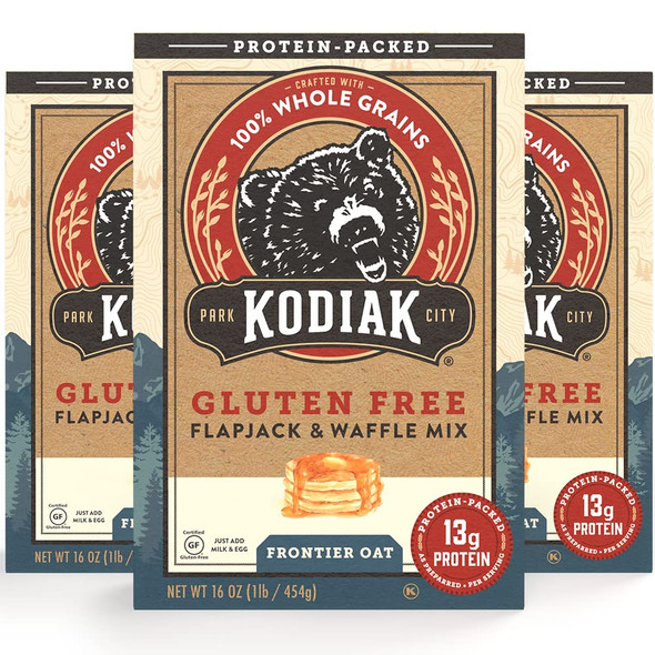 Kodiak Cakes Frontier Oat Gluten- Flapjack & Waffle Mix, 16 Oz (Pack Of 3)