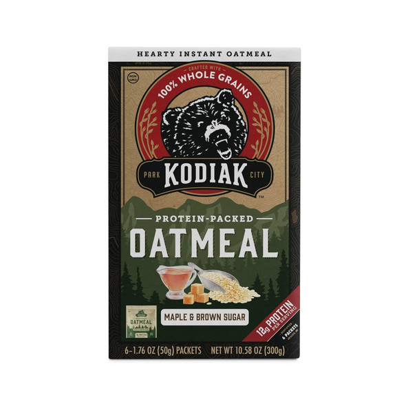 Kodiak Cakes Instant Protein Oatmeal Packets, Maple & Brown Sugar, 6 Packets - 1.76 Ounce (Pack Of 6)