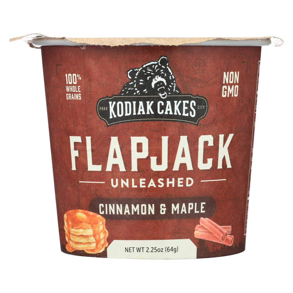 Kodiak Cakes, Flapjack, Onthego, Cinn Mpl, Pack Of 12, Size 2.25 Oz, (Low Carb Kosher)