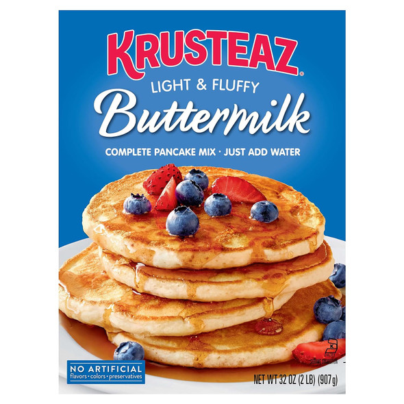 Krusteaz Light Fluffy Pancake Mix No Artificial Flavors Colors Or Preservatives Buttermilk, 32 Ounce (Pack Of 12)