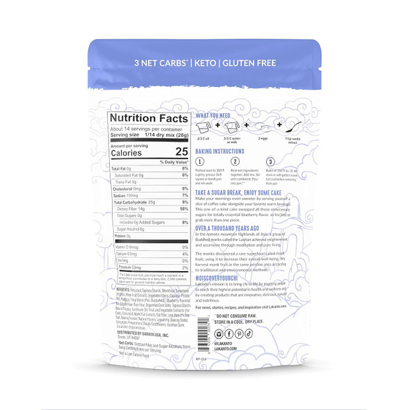 Lakanto Blueberry Coffee Cake Mix - Sweetened With Monk Fruit Sweetener, Keto Diet Friendly, Gluten , 3 Net Carbs (13.7 Oz)