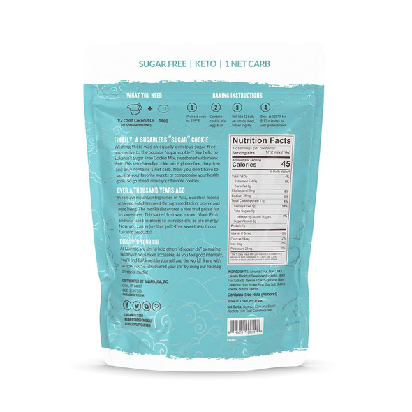 Lakanto Sugar Cookie Mix - Monk Fruit Sweetener, 1G Net Carb, Gluten , Dairy , Keto Diet Friendly, Delicious Snack, Almond Flour, Baking Mix (12 Servings)