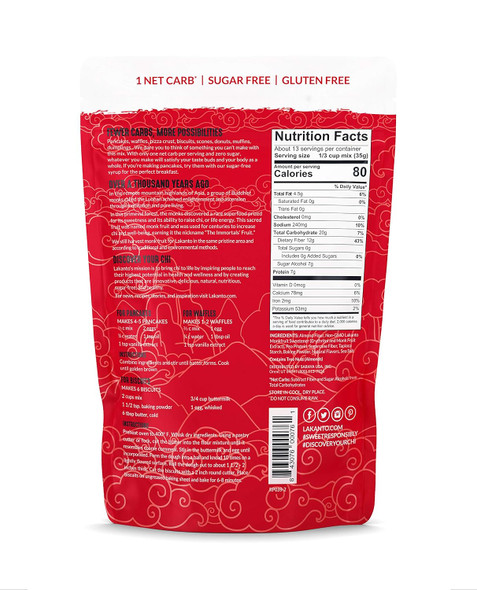 Lakanto Sugar Pancake And Baking Mix - Sweetened With Monk Fruit Sweetener, Keto, 7G Of Protein, 1G Net Carbs, High In Fiber, Flapjack, Waffles, Biscuits, Easy To Make Breakfast (1 Lb)