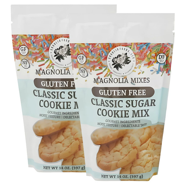 Magnolia Mixes - Classic Sugar Cookie Mix - Light, Crispy, And Irresistibly Delicious Nut, Dairy, And Soy- Crafted With Gluten- Flour Blend, Sweet Cream Flavor - 14Oz Each (2-Pack)
