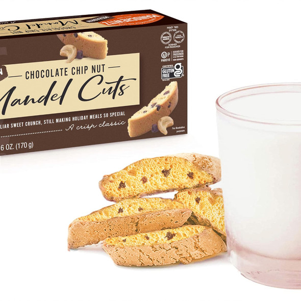 Manischewitz Chocolate Chip Nut Mandel Cuts 6Oz (2 Pack), Dairy , Gluten & Grain Biscotti, Kosher For Passover Manischewitz Chocolate Chip Nut Mandel Cuts 6Oz (2 Pack), Dairy , Gluten & Grain Biscotti, Kosher For Passover