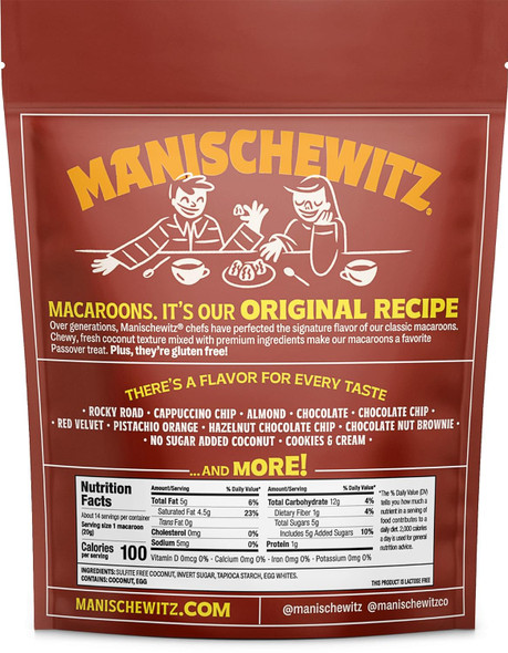 Manischewitz Coconut Macaroons, 10 Oz Resealable Bag Dairy Gluten Coconut Cookie Kosher For Passover