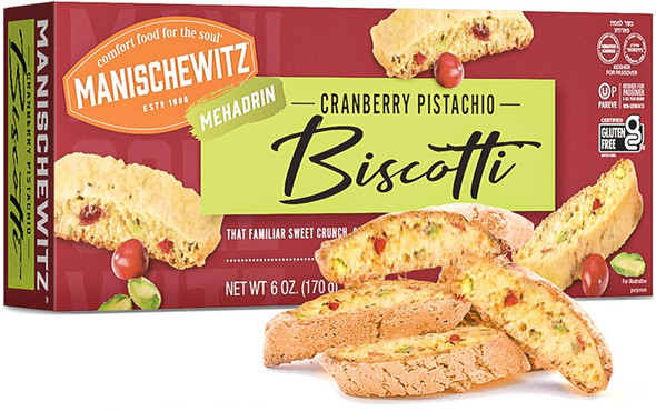 Manischewitz Gluten Cranberry Pistachio Biscotti, 6Oz Dairy , Grain , Kosher For Passover
