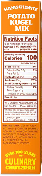 Manischewitz Potato Kugel Mix, 6Oz (2 Pack) Gluten , No Msg, Traditional Style Potato Latke Mix