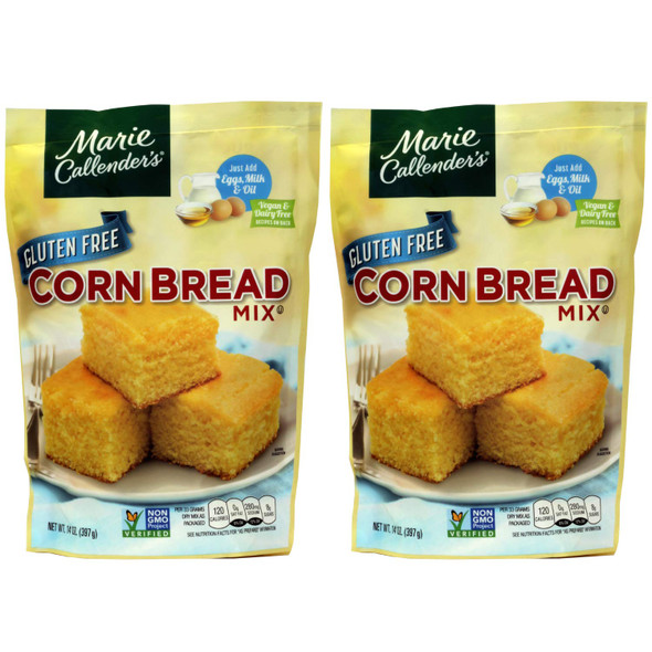 Marie Callender’S Cornbread Mix, Gluten , 14Oz Bag. Add Eggs, Milk, Oil. Then Mix And Bake. Makes 8” Loaf (Pack Of 2)