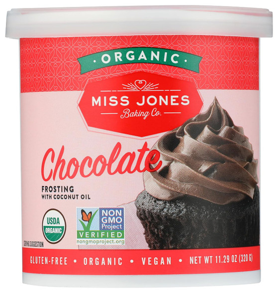Miss Jones Baking Organic Buttercream Frosting, Perfect For Icing And Decorating, Vegan-Friendly: Rich Fudge Chocolate (Pack Of 1)
