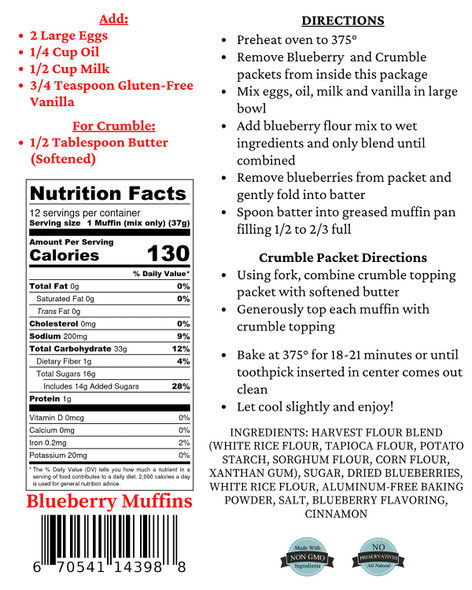 Mom'S Place Gluten Blueberry Muffin Mix