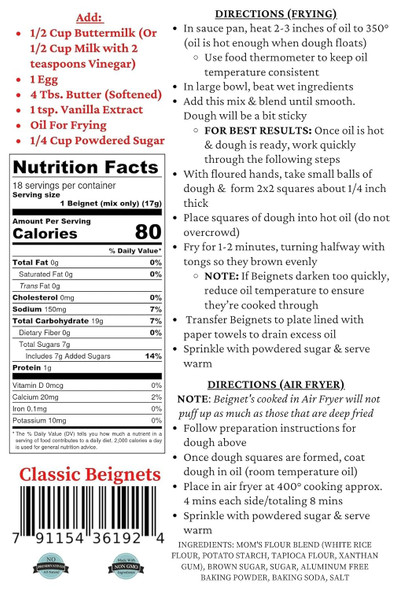 Mom'S Place Gluten Classic Beignet Mix Mom'S Place Gluten Classic Beignet Mix