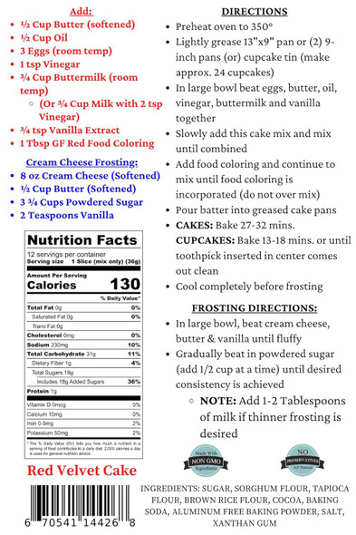 Mom'S Place Gluten Red Velvet Cake Mix Dessert Mom'S Place Gluten Red Velvet Cake Mix Dessert