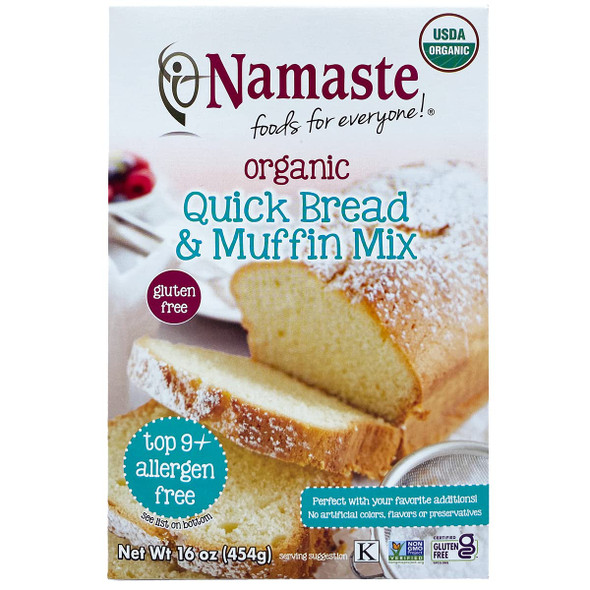 Namaste Foods Organic Gluten Quick Bread & Muffin Mix, 16 Ounce – Allergen