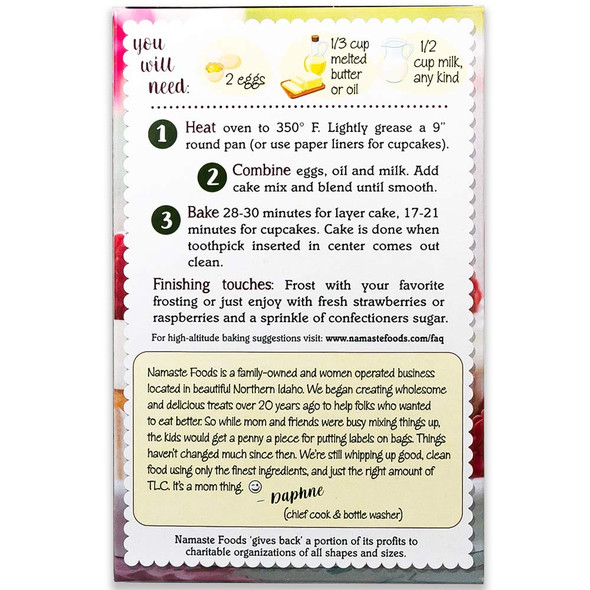 Namaste Foods Organic Gluten Yellow Cake Mix, 12 Ounce – Allergen