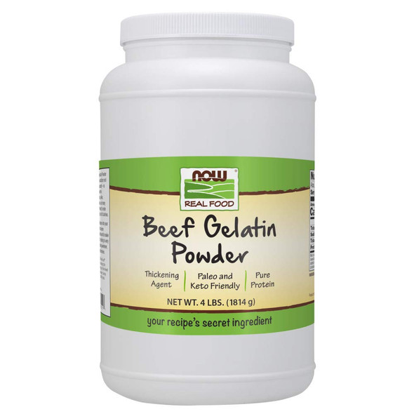 Now Foods, Beef Gelatin Powder, Natural Thickening Agent, Source Of Protein, 4-Pound