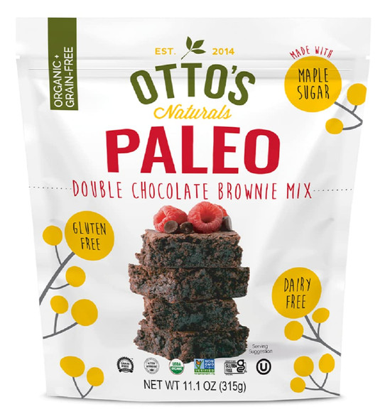 Otto'S Naturals Paleo Double Chocolate Brownie Mix - Organic, Gluten-, Nut , Non-Gmo Verified, Made With Organic Cassava Flour - 11.1 Ounce Bag (Paleo Brownie Single)