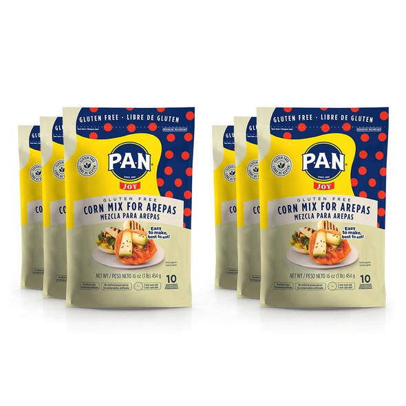 P.A.N Corn Mix For Arepas – Gluten Easy To Prepare Flour 1 Lb. (6 Pack)