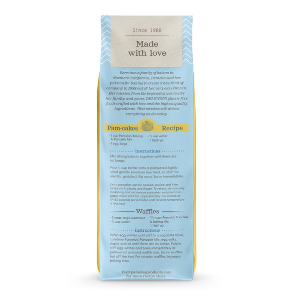 Pamela'S Gluten Baking And Pancake Mix, Waffles, Cake & Cookies Too, Kosher, 1.5-Pound Bag (Pack Of 6)