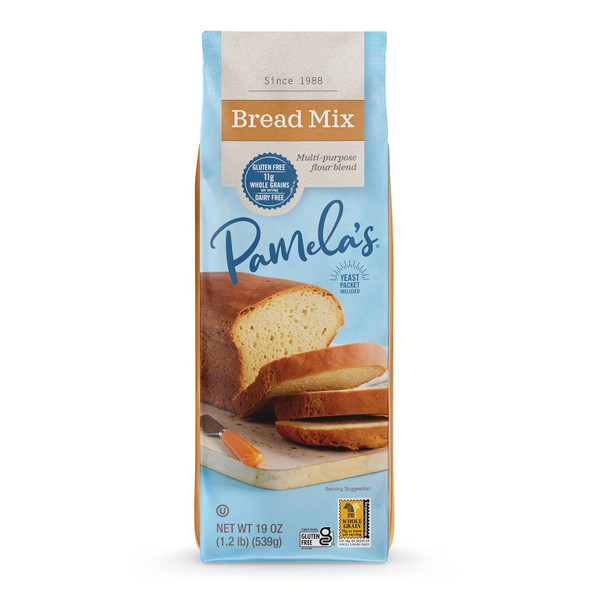 Pamela'S Gluten Bread Mix With Yeast Packet, Multi-Purpose, Dairy , 11 Whole Grains, 19 Ounce (Pack Of 6)