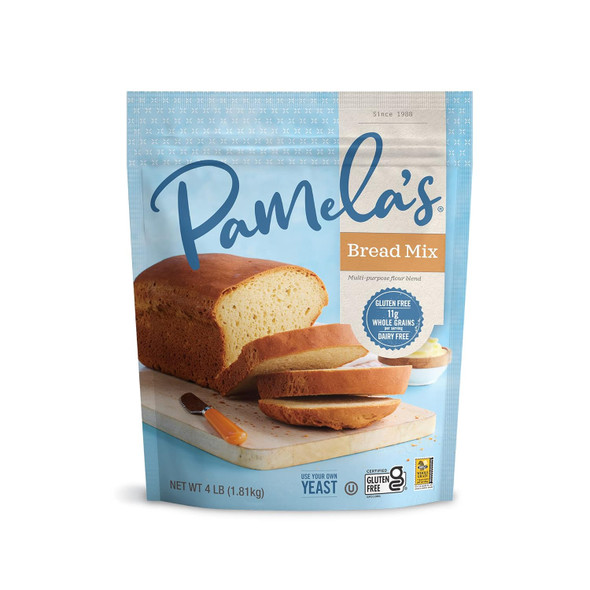 Pamela'S Gluten Bread Mix, Multi-Purpose, Dairy , 11 Whole Grains, 4-Pound Bag (Pack Of 3)