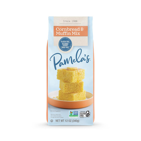 Pamela'S Gluten Cornbread & Muffin Mix, Organic Corn, 12 Ounce Bag (Pack Of 6) Pamela'S Gluten Cornbread & Muffin Mix, Organic Corn, 12 Ounce Bag (Pack Of 6)