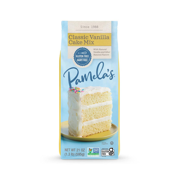 Pamela'S Gluten Vanilla Cake Mix, Dairy , Kosher, 21-Ounce Bag (Pack Of 6)
