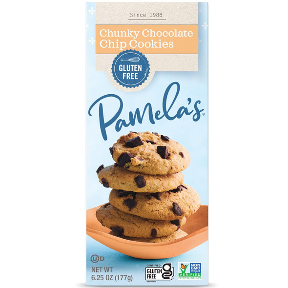 Pamela'S Products Chunky Chocolate Chip Gluten Cookies, 6.25 Oz, 6 Count