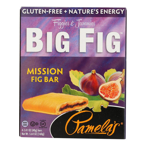 Pamela'S Products Gluten Organic Giant Sized Big Fig Cookies, Mission Fig, 4 Count (Pack Of 8)