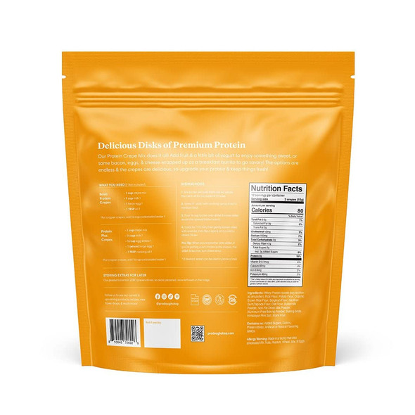 Prodough High Protein- Gluten French Crepe Mix, Low Carb, 8G Of Protein Per Serving, No Added Sugars, Keto Friendly, Makes 24 Crepes (Original)