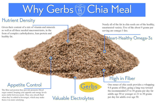 Raw Chia Seed Protein Meal Powder By Gerbs - 2 Lbs Premium Seeds - Top 10 Food Allergen & Non Gmo - Vegan & Kosher - Seed Country Of Origin Mexico - Made In Rhode Island