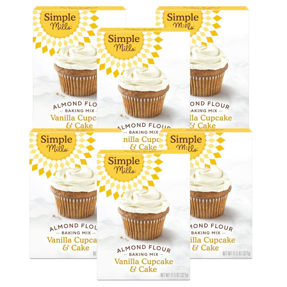 Simple Mills Almond Flour Baking Mix, Vanilla Cake & Cake Mix - Gluten , Plant Based, Paleo Friendly, 11.5 Ounce (Pack Of 6)