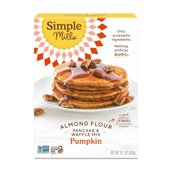 Simple Mills Almond Flour Pancake & Waffle Mix, Pumpkin - Gluten , Plant Based, Paleo Friendly, Breakfast 10.7 Ounce (Pack Of 1)