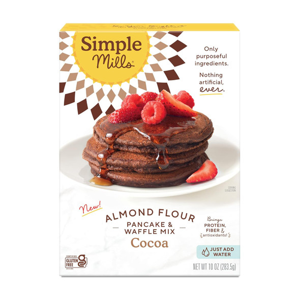Simple Mills Cocoa Pancake And Waffle Mix, Just Add Water, Gluten , Paleo Friendly, Breakfast, 10 Oz (1 Pack)