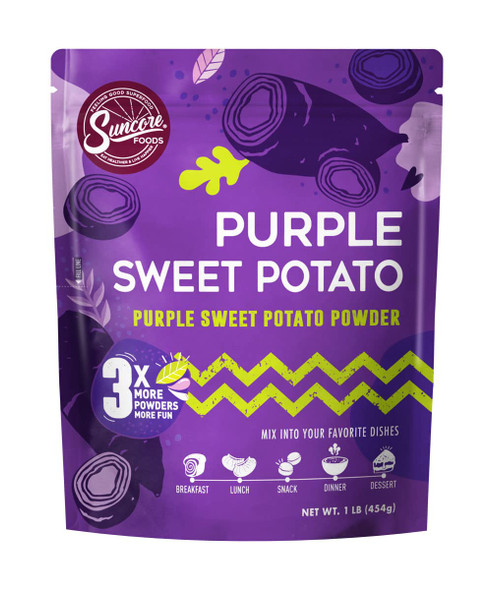 Suncore Foods Purple Sweet Potato Powder, Purple Food Coloring Powder, Gluten-, Non-Gmo, 16Oz (1 Pack)
