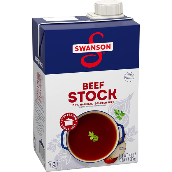 Swanson 100% Natural, Gluten- Beef Stock, 48 Oz Carton