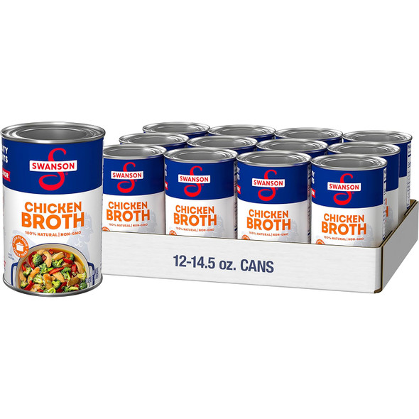 Swanson 100% Natural, Gluten- Chicken Broth, 14 Oz Can (Pack Of 12)