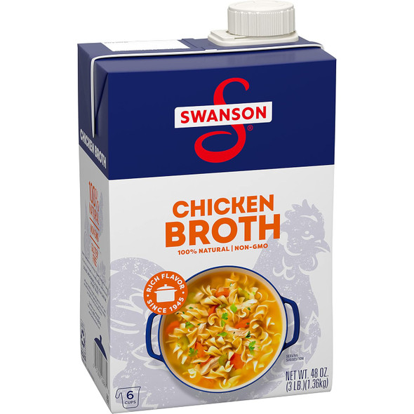 Swanson 100% Natural, Gluten- Chicken Broth, 48 Oz Carton Swanson 100% Natural, Gluten- Chicken Broth, 48 Oz Carton