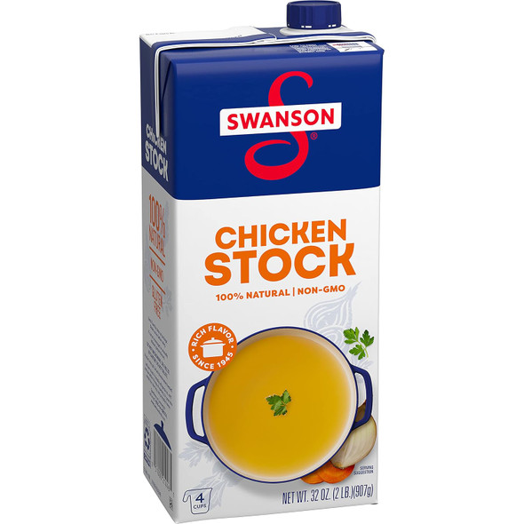Swanson 100% Natural, Gluten- Chicken Stock, 32 Oz Carton