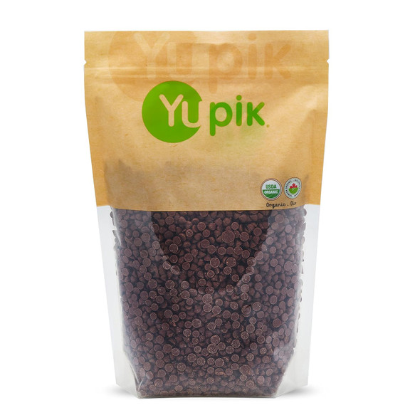 Yupik Organic 70% Pure Dark Chocolate Chips - No Sugar Added - 4000 Ct, 2.2 Lbs, Pure Chocolate, Vegan, Gmo-, Vegetarian, Gluten-, Lactose , Brown, Pack Of 1