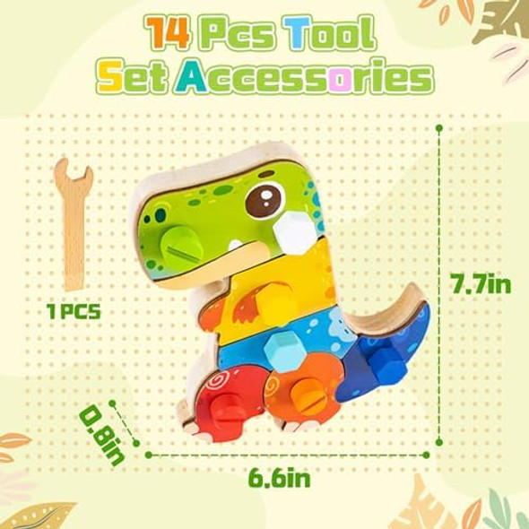 Adena Montessori Nuts Busy Board For 3 4 5 Year Olds Kids Wooden Montessori Screwdriver Board Set-Fun Dinosaur Nuts And Bolts For Toddler Tool Set Learning Sensory Preschool Fine Motor Skills Toys Adena Montessori Nuts Busy Board For 3 4 5 Year Olds Kids Wooden Montessori Screwdriver Board Set-Fun Dinosaur Nuts And Bolts For Toddler Tool Set Learning Sensory Preschool Fine Motor Skills Toys