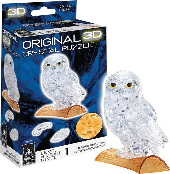 Bepuzzled Owl Original 3D Crystal Puzzle Ages 12 And Up Owl Clear Bepuzzled Owl Original 3D Crystal Puzzle Ages 12 And Up Owl Clear